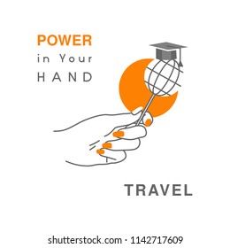 Simple creative travel illustration. Vector image.
