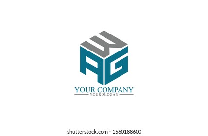 Simple, creative, unique, abstract and strong WAG initial logo template vector icon for any business such as financial, fitness and consulting
