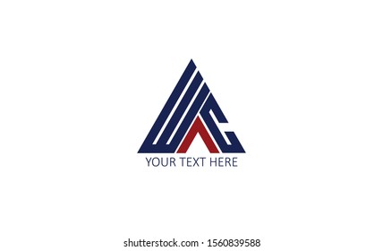 simple creative unique modern minimalis and strong WAC initial logo template vector icon for any business, accounting, financial, consulting, real estate form a triangle as a symbol of balance