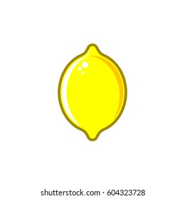 Simple creative vector lemon illustration isolated on white