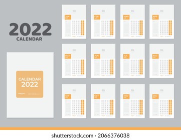 Simple Creative Wall Calendar 2022, Planificador de eventos de vacaciones, Semana empieza domingo, tamaño A4, enero, febrero, marzo, abril, mayo, junio, julio, agosto, septiembre, octubre, noviembre, diciembre
