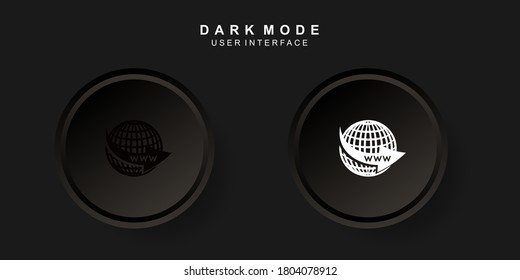 Simple Creative Website User Interface in Neumorphism Design. Simple, modern and minimalist. Smooth and soft 3D user interface. Dark mode. For website or apps design. Icon Website Vector Illustration.