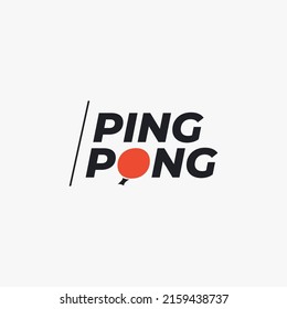 Simple creative wordmark logo for ping pong on white background