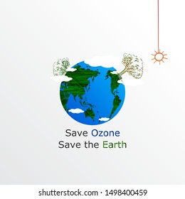 Simple and creative World ozone day concept. Beautiful and simple element.
Abstract and minimalist design. 