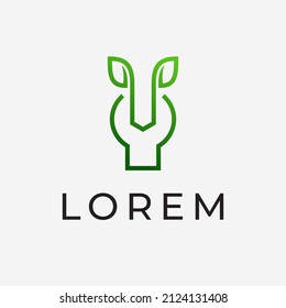 Hoja de planta sencilla y creativa para la naturaleza Ideas de diseño de logotipos