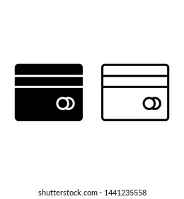 simple credit card icon in two style glyph and line