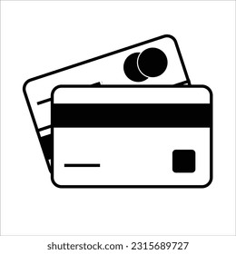 icono de tarjeta de crédito simple con fondo blanco, icono de tarjeta de débito simple con fondo blanco. vector modificable