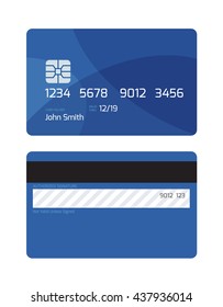 Simple Credit Card Illustration. Two Sides.