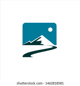 simple creek view logo design idea