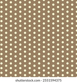 simple creem white polka doot pattern on brown colour background.