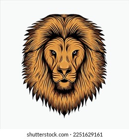 Simple Creepy lion head Logo