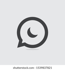 Simple Crescent Moon Speech Bubble Icon