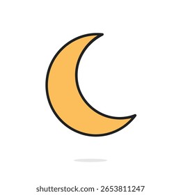 Simple crescent moon vector illustration
