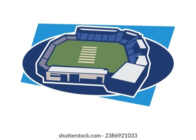 Simple cricket stadium icon, Sport icon, flat, cricket stadium vector icon. vector illustration.