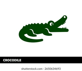 crocodilo simples grande boca ícone símbolo símbolo modelo ilustração inspiração
