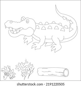 A simple crocodile line Art design 
