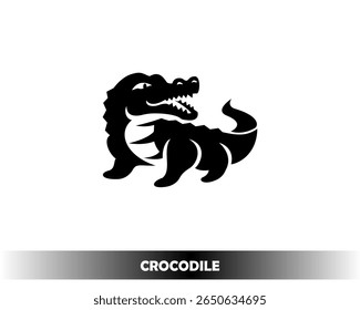 crocodilo simples olhar para trás ícone de logotipo símbolo modelo de design inspiração