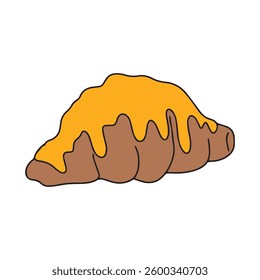 Simple croissant isolated on white background