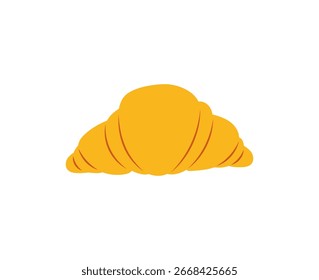 Simples croissant isolado no fundo branco. Ilustração vetorial. Perfeito para logotipo, ícone, sinal, menu elemento decorativo e assim por diante