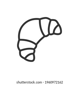 Simple croissant line icon. Premium symbol in stroke style. Design of croissant icon. Vector illustration.