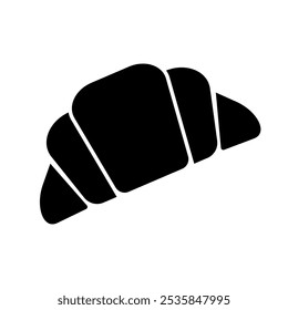 Simple croissant silhouette icon. Vector.