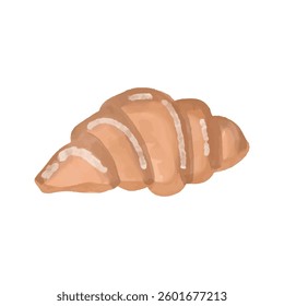 Simple croissant snack watercolor design
