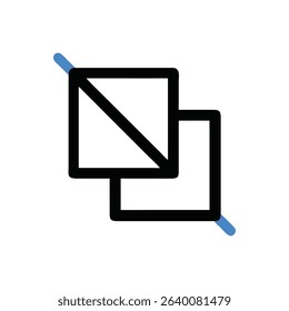 Simple crop tool icon on White Background with guides
