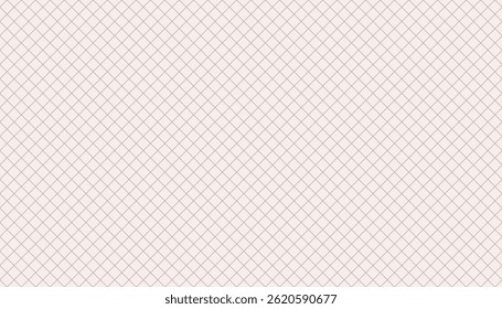 Simple cross grid paper. Cell seamless pattern. Background diagonal squared grating. Criss cross line. Geometric checkered texture. Monochrome square mesh grid for design prints. Abstract net. 