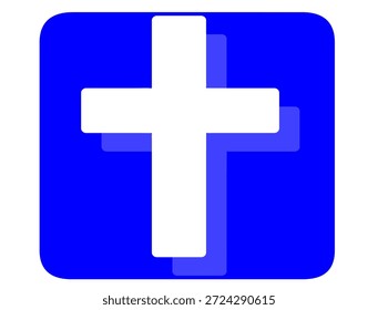 Simples ícone de cruz com um design limpo e minimalista, simbolizando a fé cristã, religião e espiritualidade. Adequado para aplicativos, sites, conteúdo religioso e design gráfico moderno