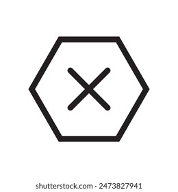 Icono de línea cruzada simple ideal para Diseños minimalistas y religiosos