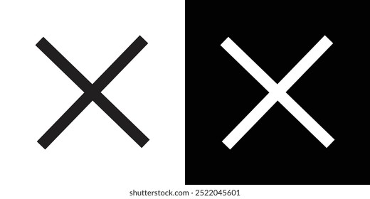 Ícone simples de linha cruzada símbolo simples de vetor