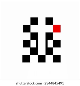Simple cross logo design with chessboard concept..