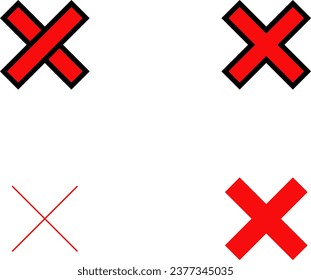 Simple cross mark icon illustration