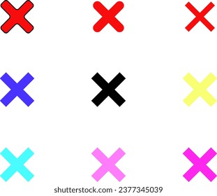 Simple cross mark icon illustration