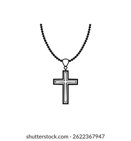 Simple Cross Necklace with Chain Pendant