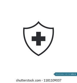 simple cross shield icon logo template