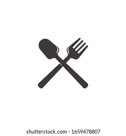 simple cross spoon fork overlapping design logo vector