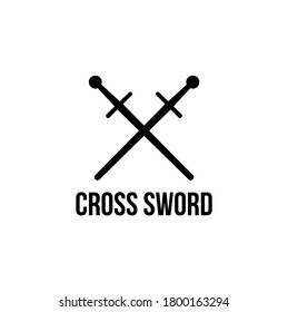 simple cross sword vector logo design vector illustration 