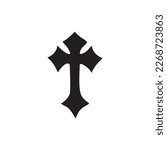 simple cross vector black color with transparent background