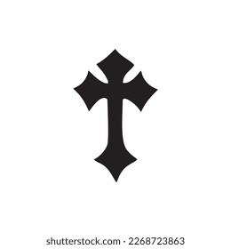 simple cross vector black color with transparent background