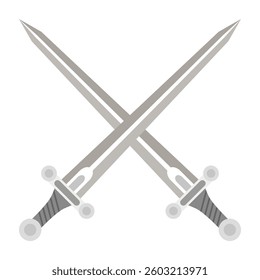 simple crossed swords drawing flat. flat style weapon vector