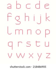 Simple cross-stitch minuscule alphabet