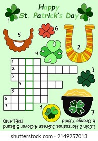 Simple crossword for St Patrick's day vector illustration