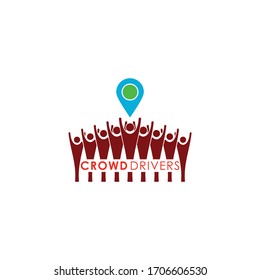 simple  crowd people vector logo