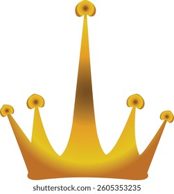 A simple crown with golden color icon vector