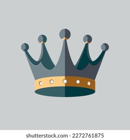 Simple crown icon in flat style. vector illustration