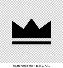 simple crown icon flat vector on transparent background