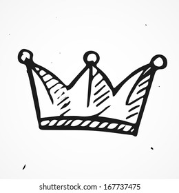 Simple crown icon, hand drawn