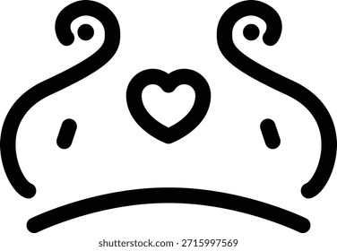 Simple crown icon with heart