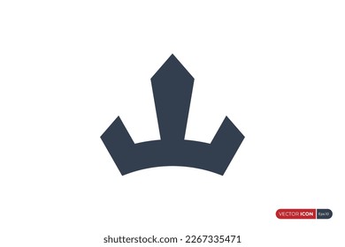 Simple Crown Icon isolated on White Background. Flat Vector Icon Design Template Element.